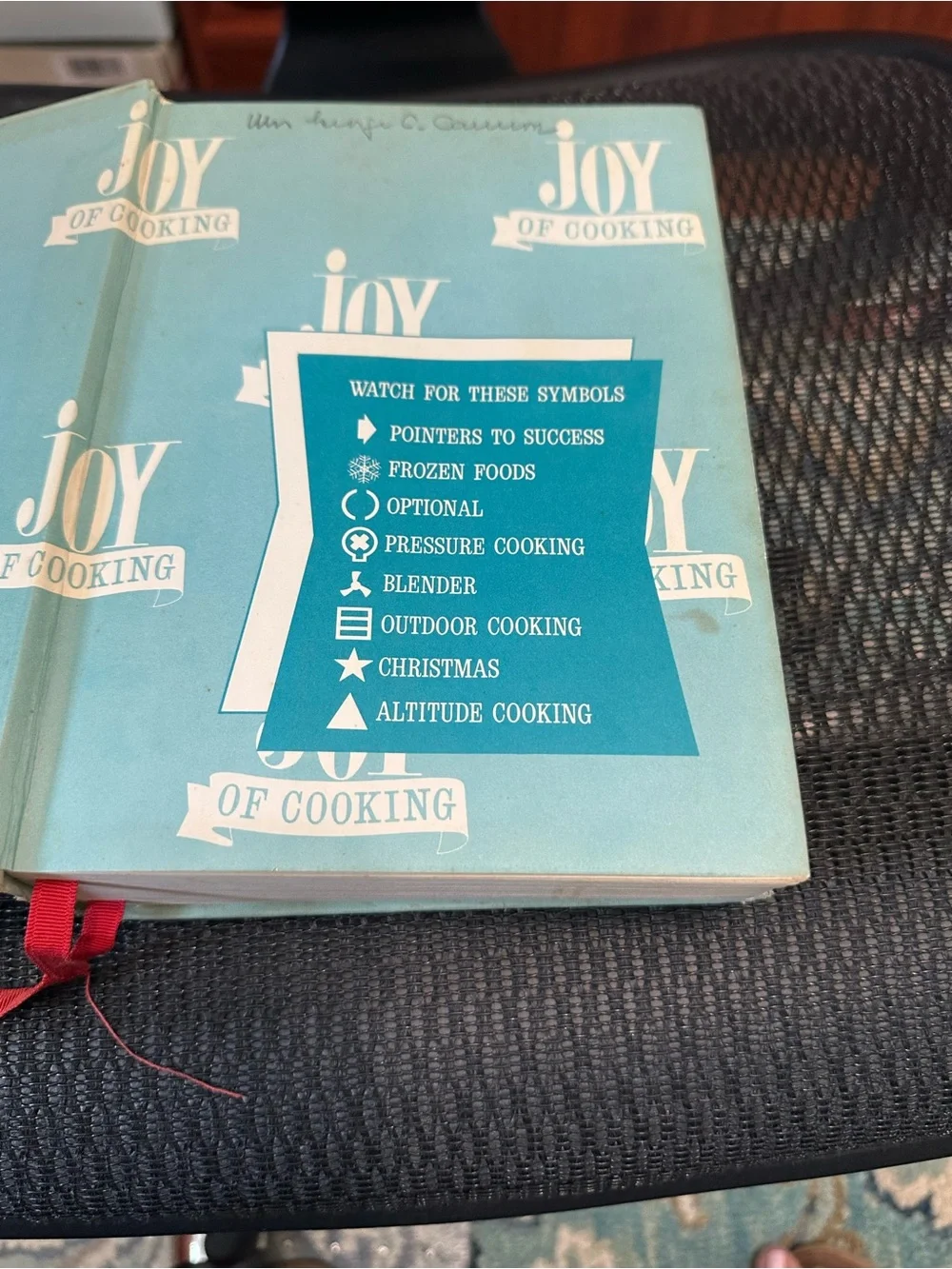 Vintage 60s Edition Hardcover Joy of Cooking  - Light Green with Red Ribbon